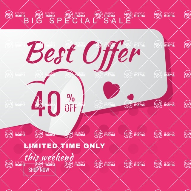 Sale Banner Templates Collection - Valentine's Day Sale Vector Banner